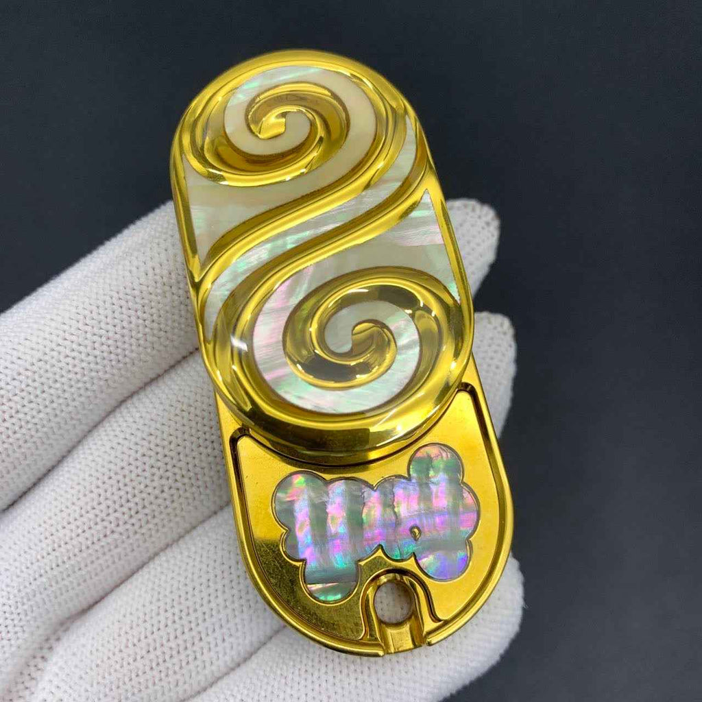 Ripple 2.0 Stainless Steel Gold Plated Resin-Sealed Engraved