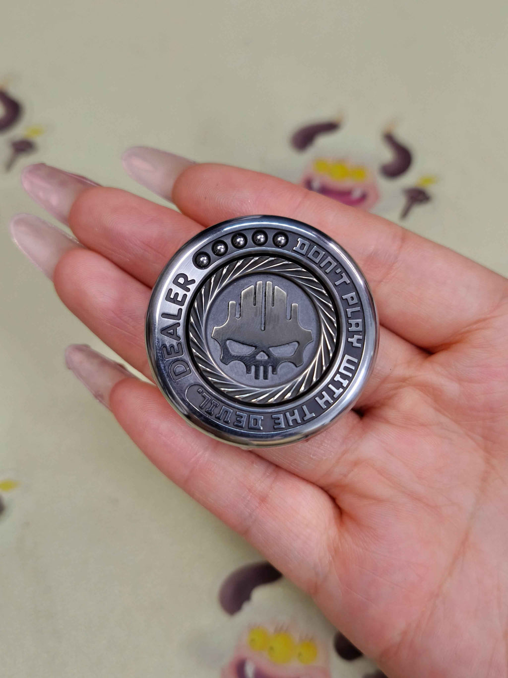 Dealer Button Stainless Steel
