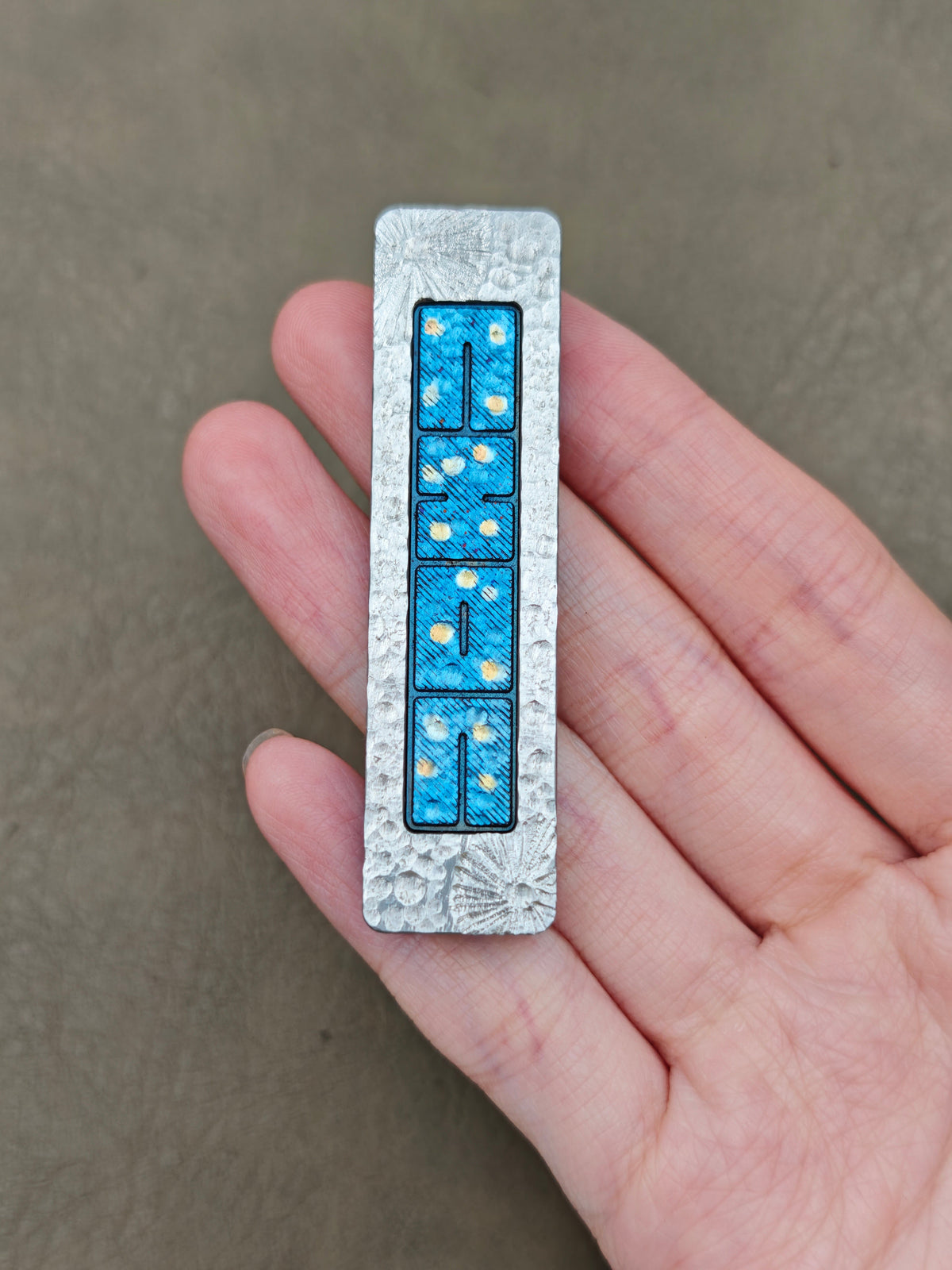 Choc Titanium Color-Anodized Engraved