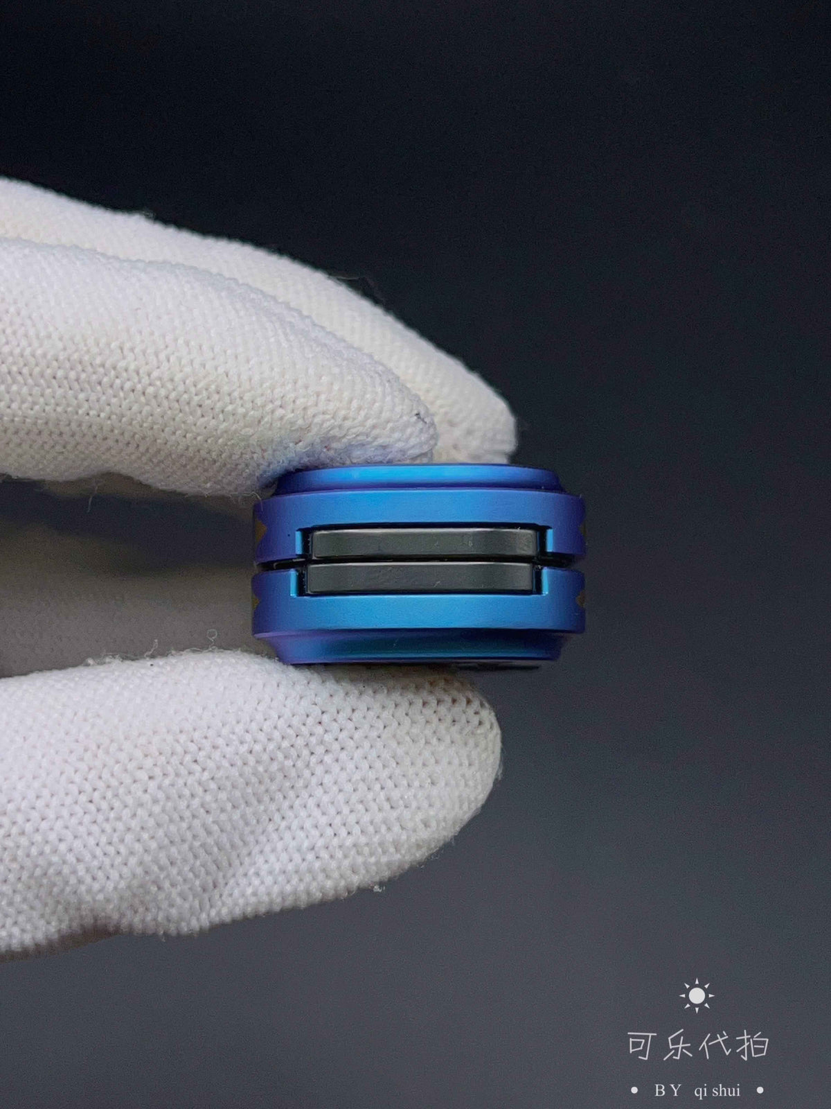 Rotary Core Zirconium Color-Anodized Engraved