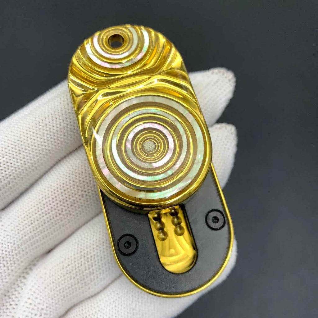Ripple 2.0 Stainless Steel Gold Plated Resin-Sealed Engraved