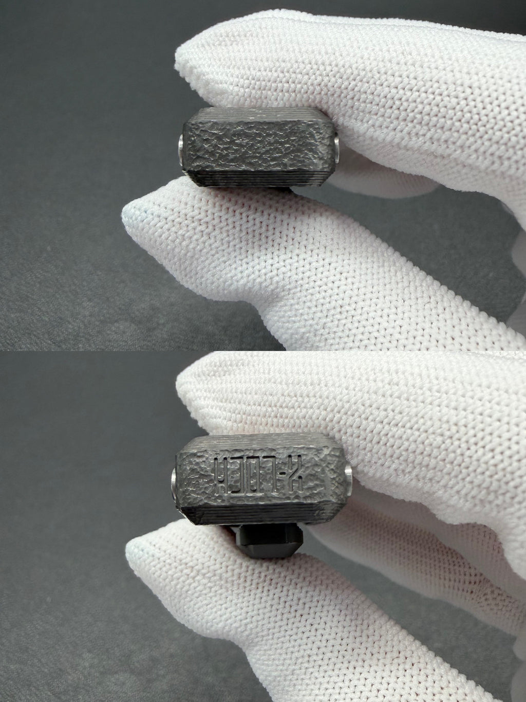 X Lock Zirconium Stone Textured Engraved