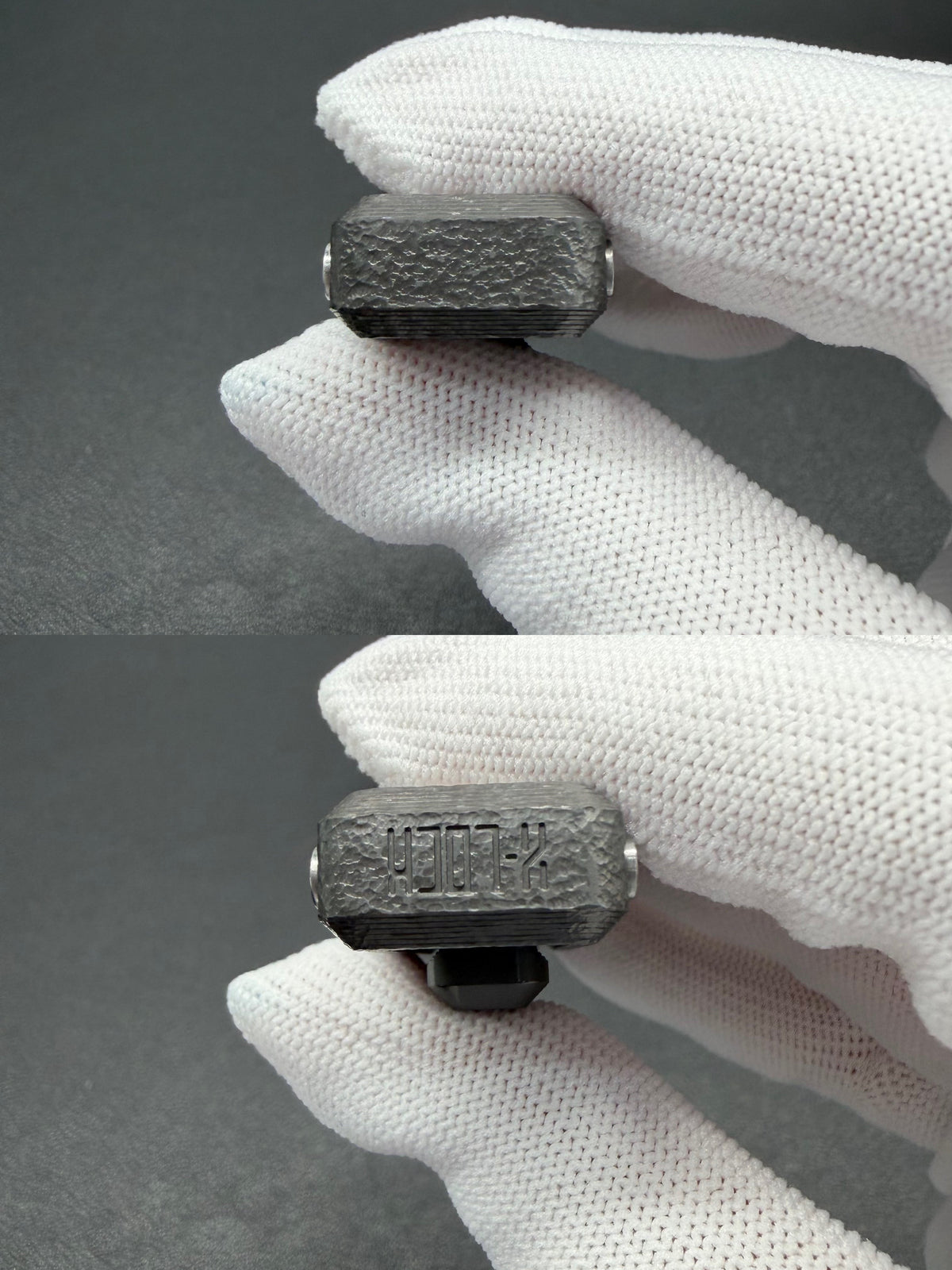 X Lock Zirconium Stone Textured Engraved