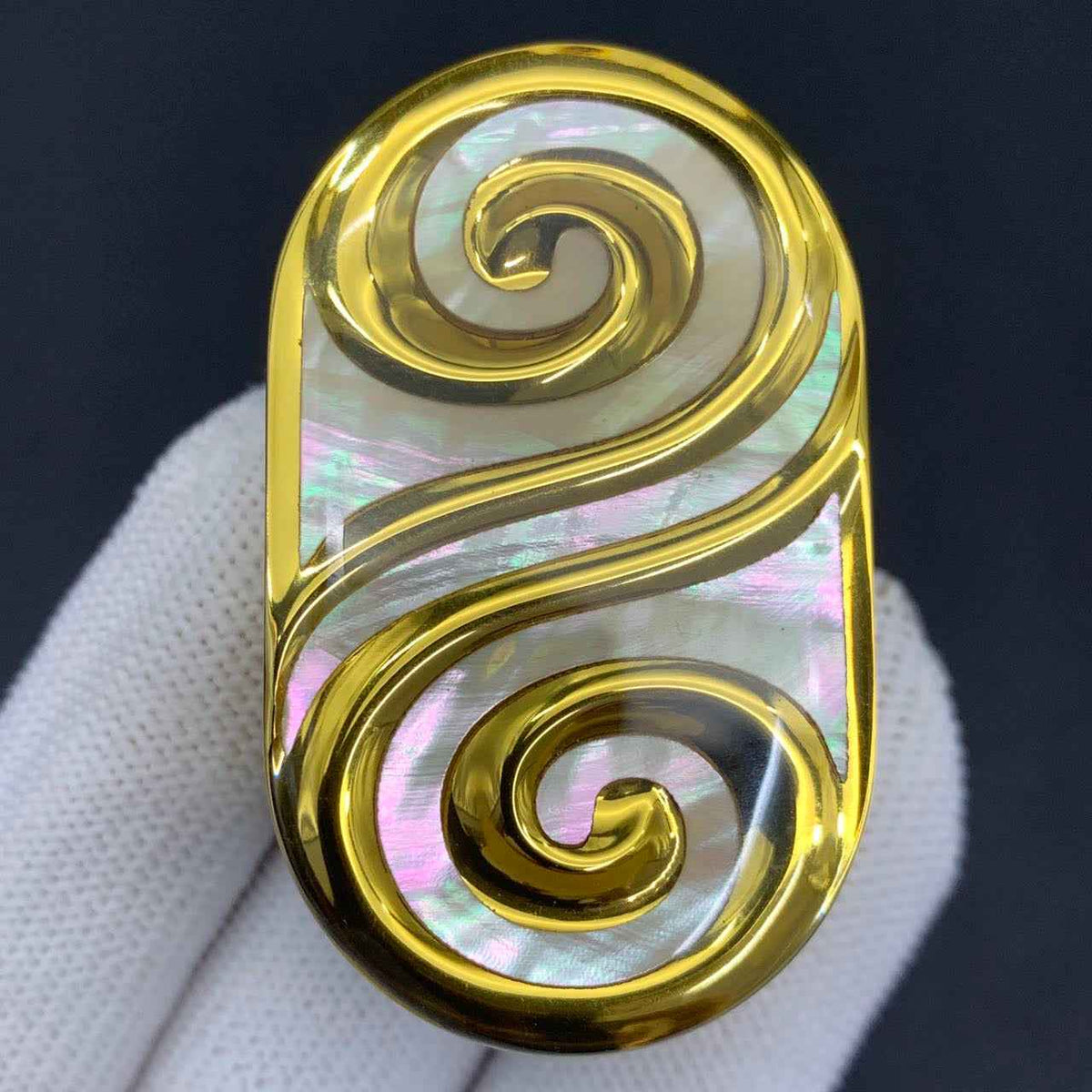 Ripple 2.0 Stainless Steel Gold Plated Resin-Sealed Engraved