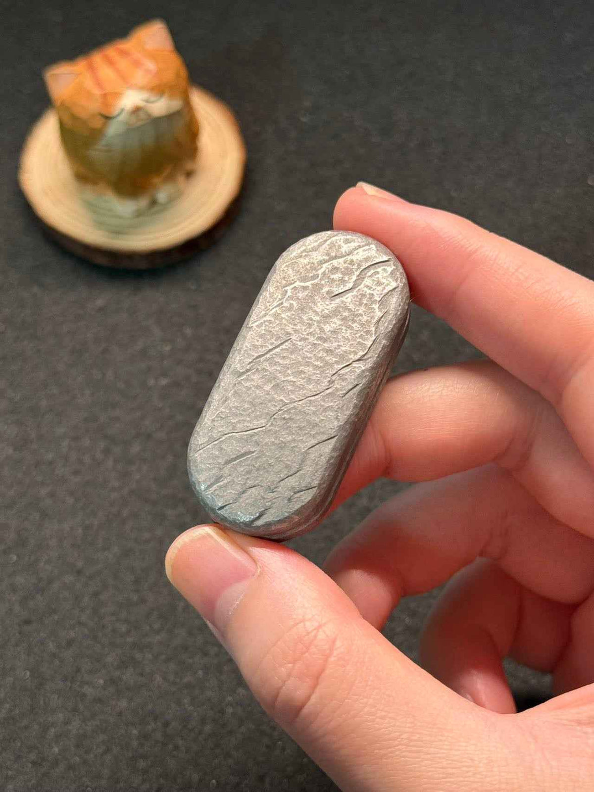 Top B Stainless Steel Stone Textured Engraved