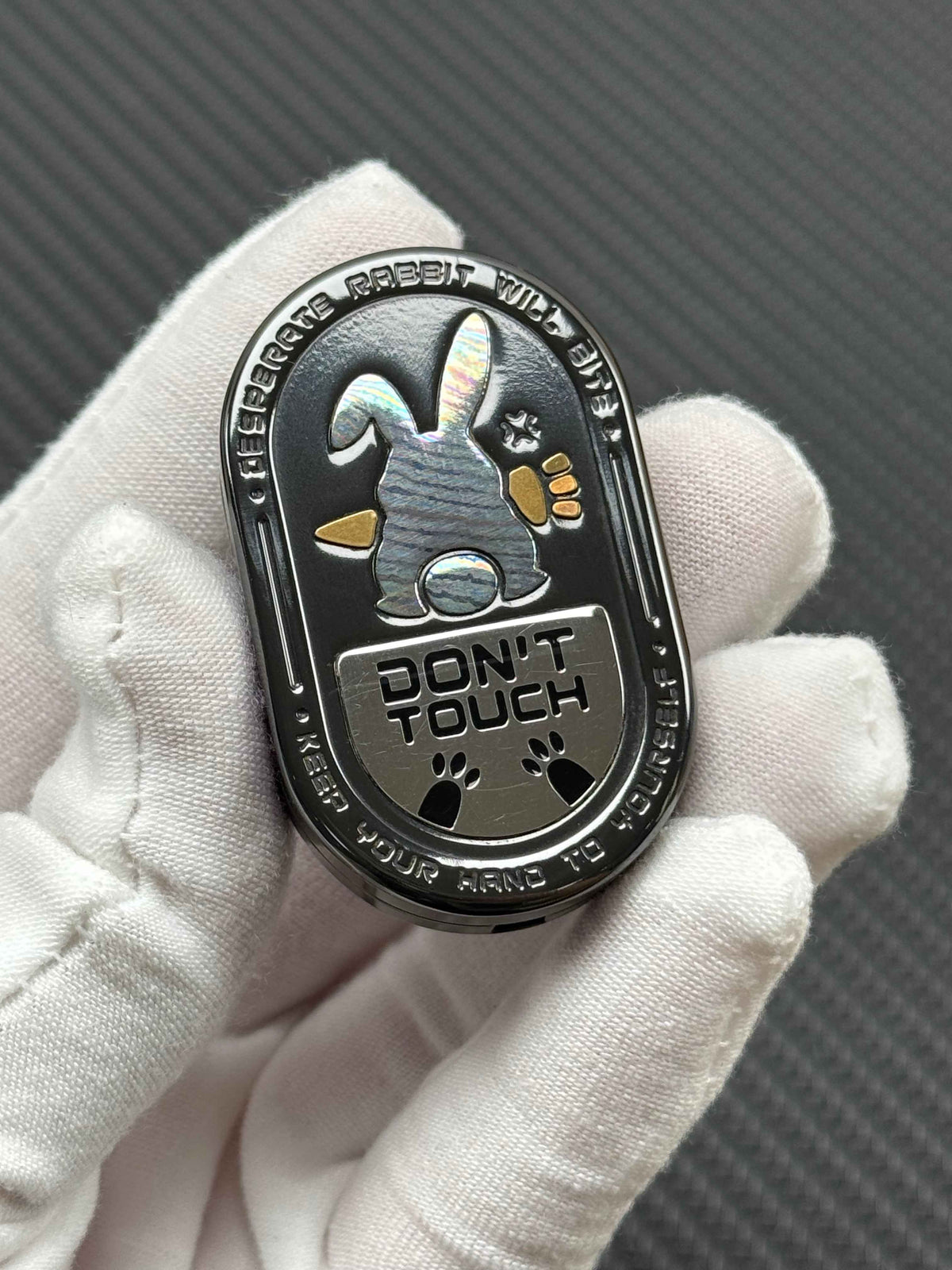 Grumpy Rabbit Rhythm Zirconium Engraved